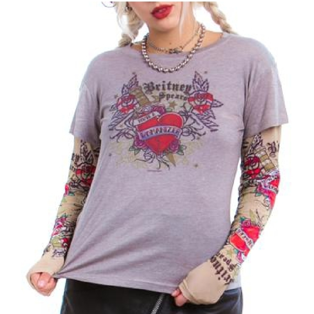 BRITNEY SPEARS Concert Tee w/ Tattoo Sleeve